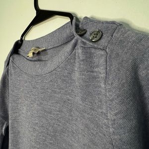 LOFT Blue Blouse Sweater Size Small Business Casual Buttons Purple Shirt Women